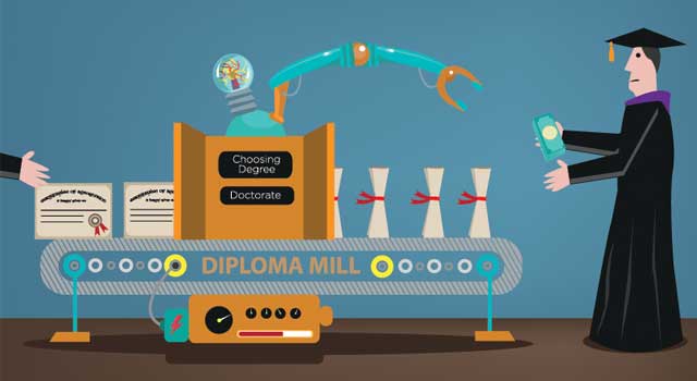 What is a list of diploma mills?